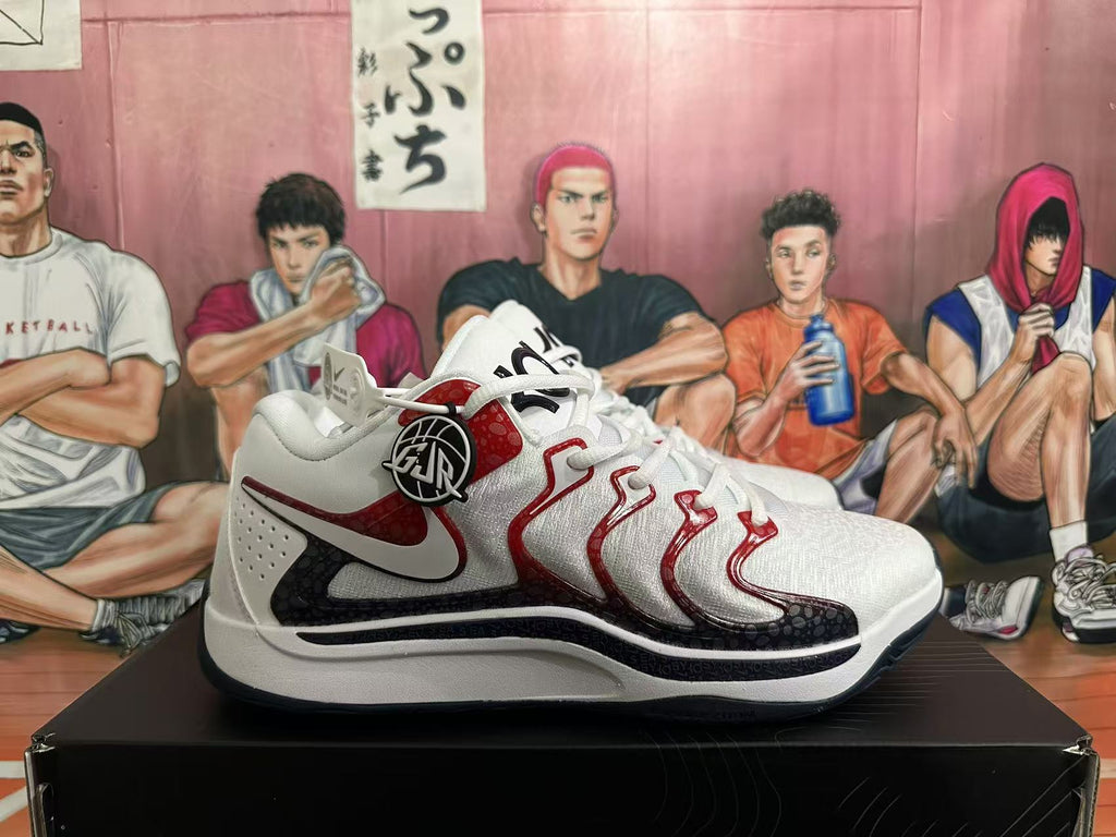 Nike KD 17 USA Basketball Shoes in White Red Black - product image from the listing.