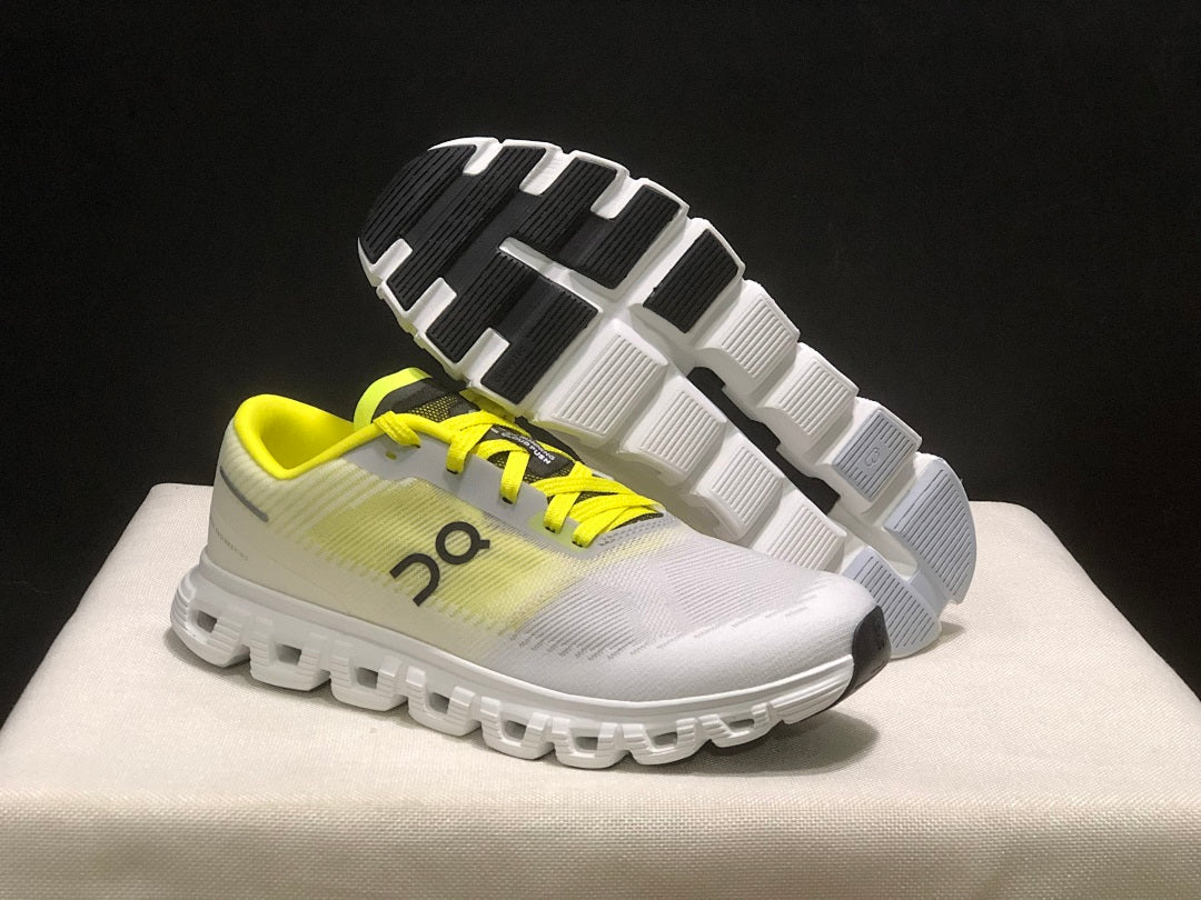 On Cloud 6 Push Sneakers in White and Yellow - product image from the listing.