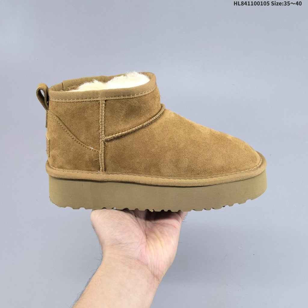 Chestnut UGG-Style Mini Platform Winter Boots - product image from the listing.