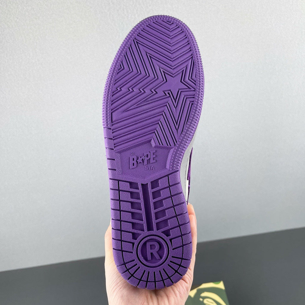 BAPE SK8 Sta Sneakers in White Purple - product image from the listing.