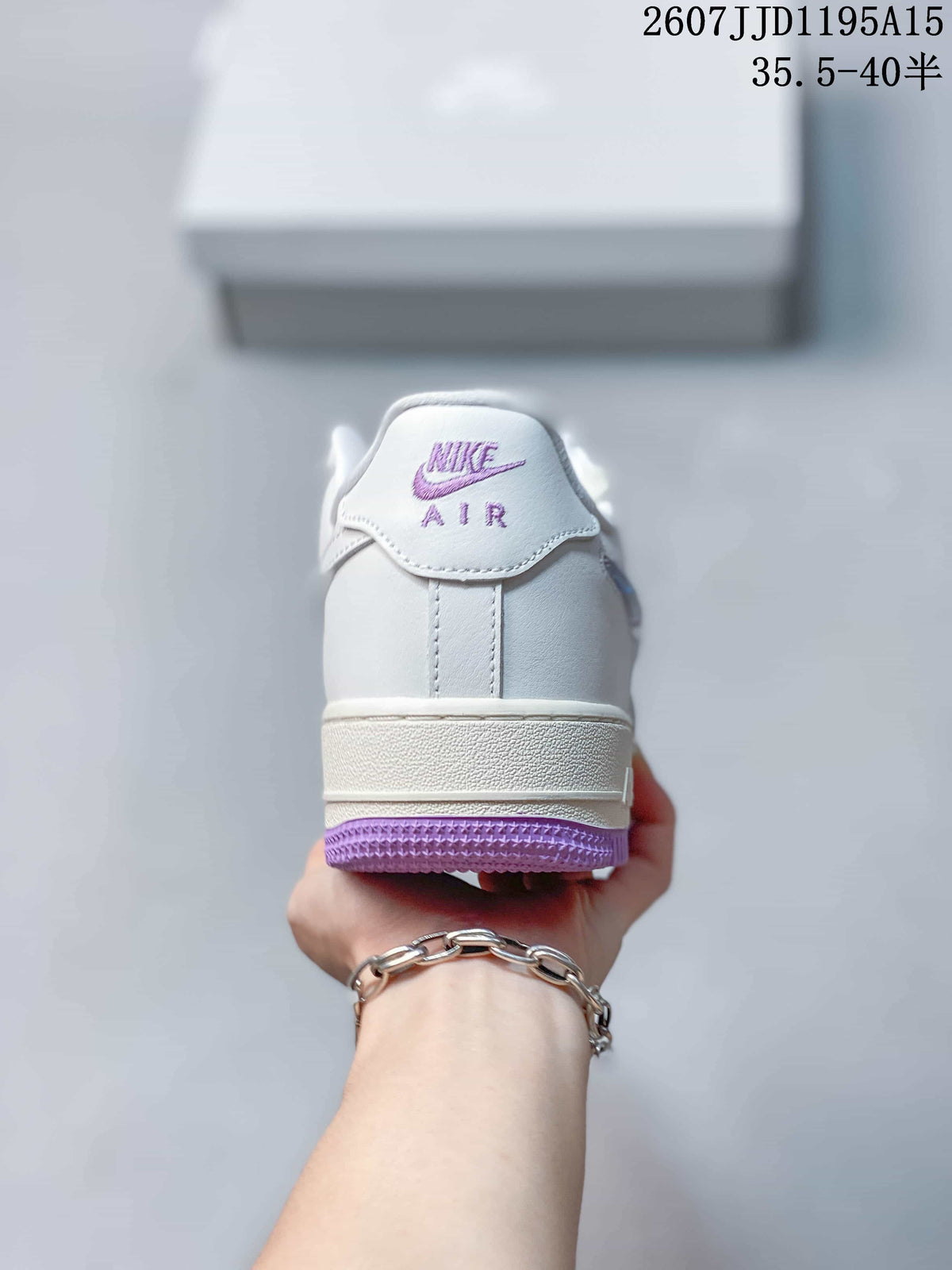 Nike Air Force 1 '07 Low Sneakers in White Purple HV440 - product image from the listing.