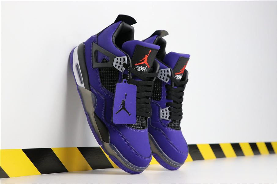 Jordan 4 Retro Sneakers in Purple Suede 308497-406 - product image from the listing.