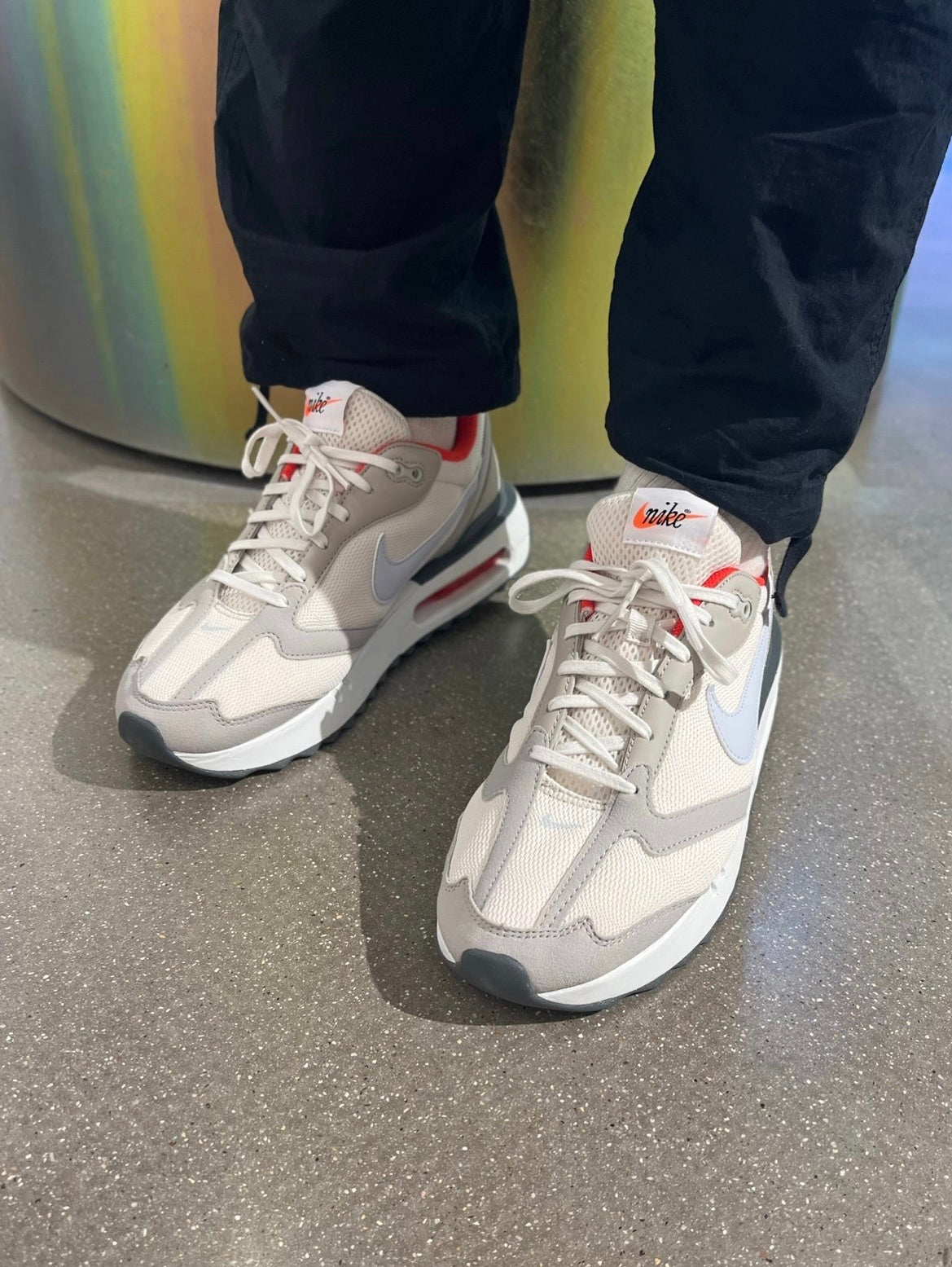 Nike Air Max Dawn Sneakers in Grey White Red DQ3991-003 - product image from the listing.