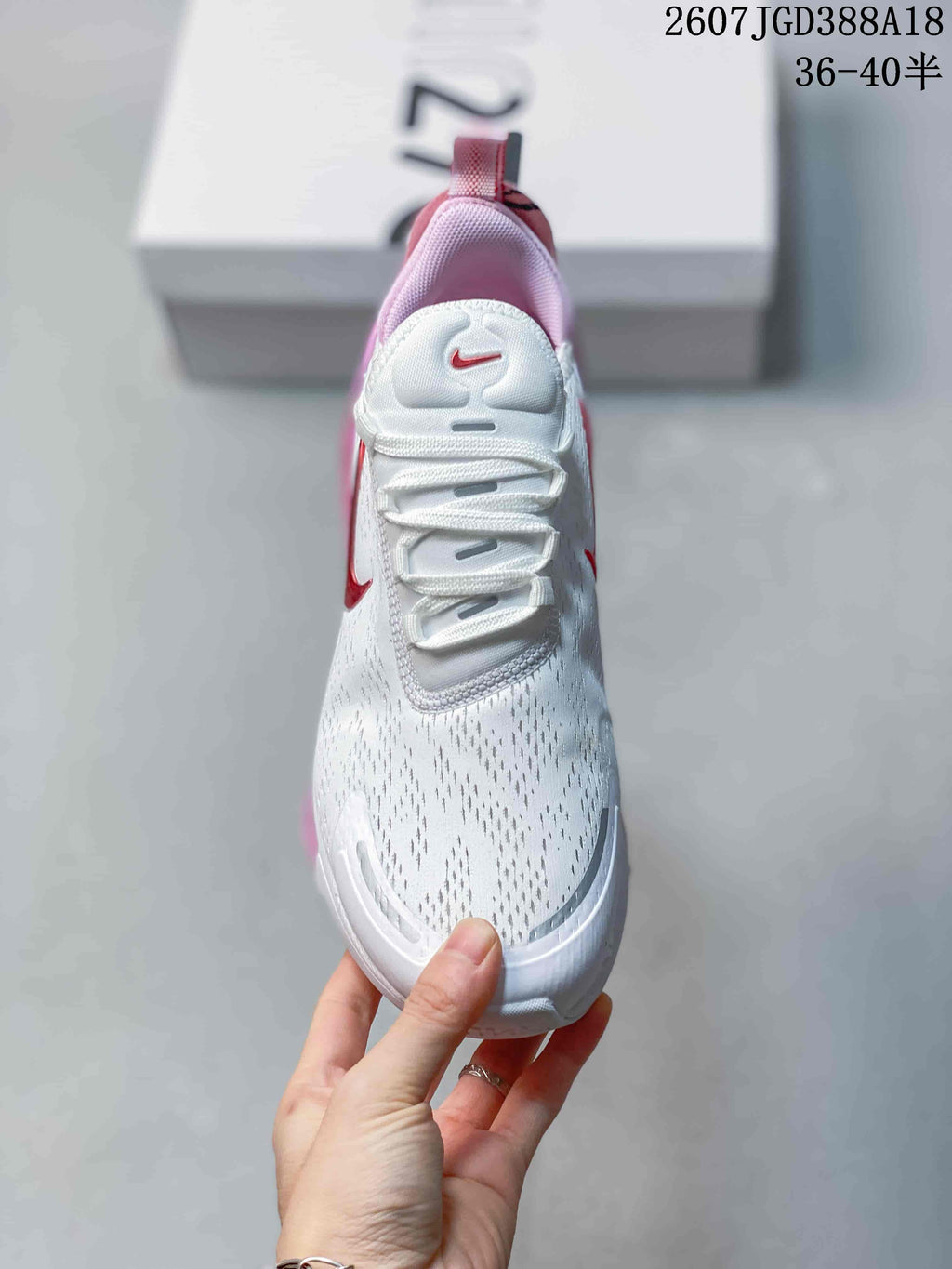 Nike Air Max 270 Premium Sneakers in White Pink 2607TGD388A18 - product image from the listing.