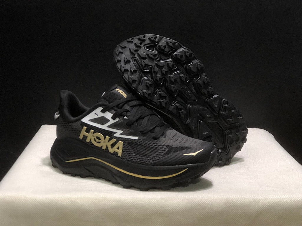 HOKA Challenger 8 Trail Running Shoes in Black - product image from the listing.