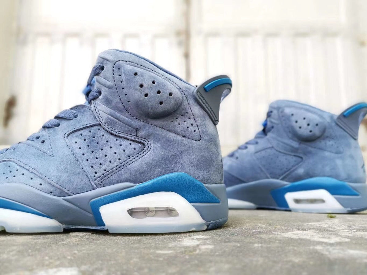 Blue 384664-400 - Jordan 6 Retro Basketball Shoes - product image from the listing.