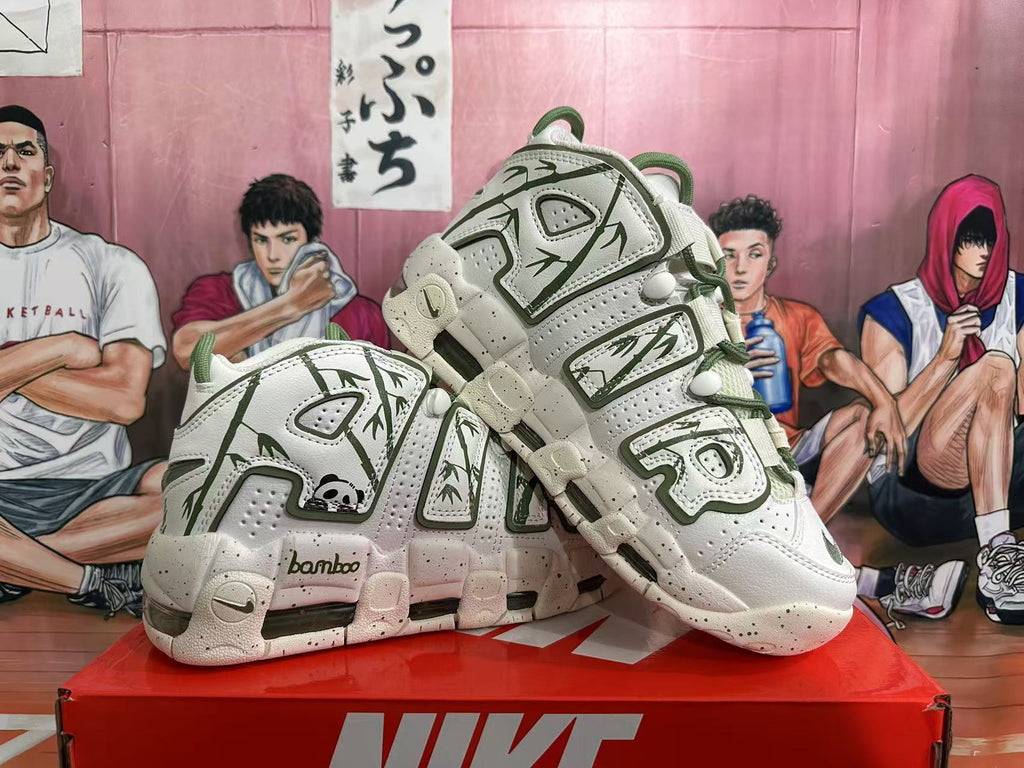 Nike Air More Uptempo Panda Bamboo Trainers - product image from the listing.