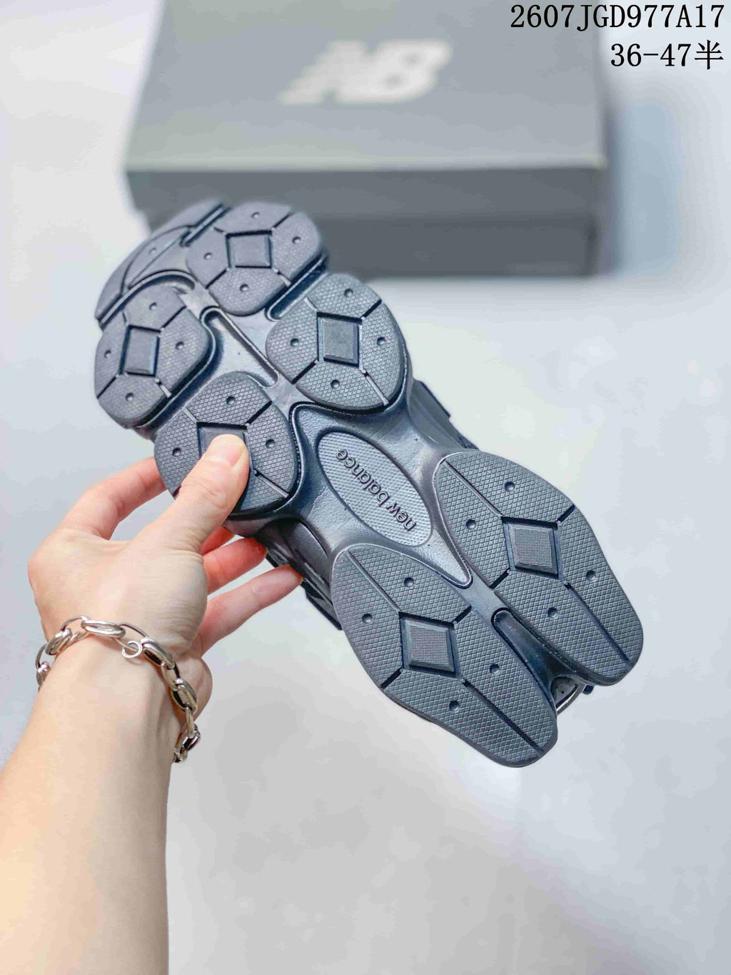New Balance 9060 Mule Trainers Black Gray Style 2607JGD977A17 - product image from the listing.