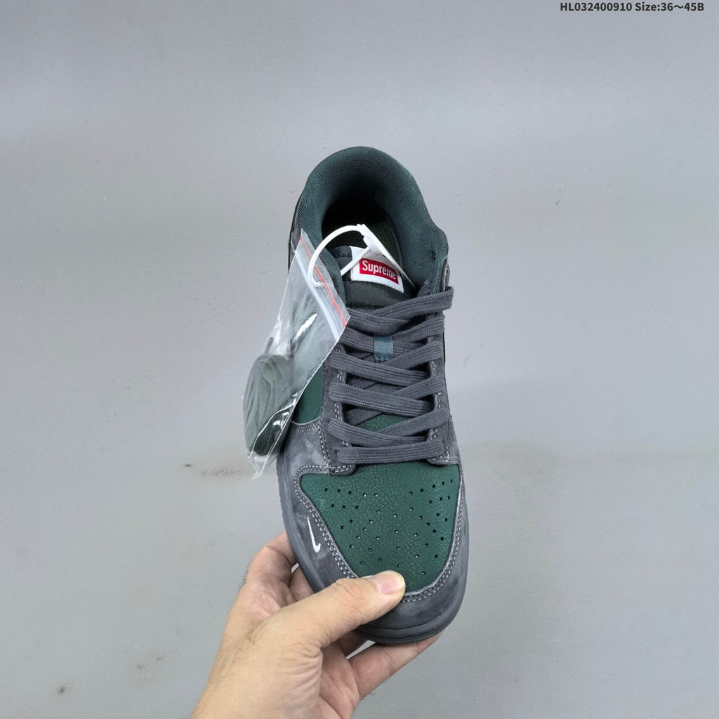 Nike Dunk SB Low Supreme Sneakers in Green Grey - product image from the listing.