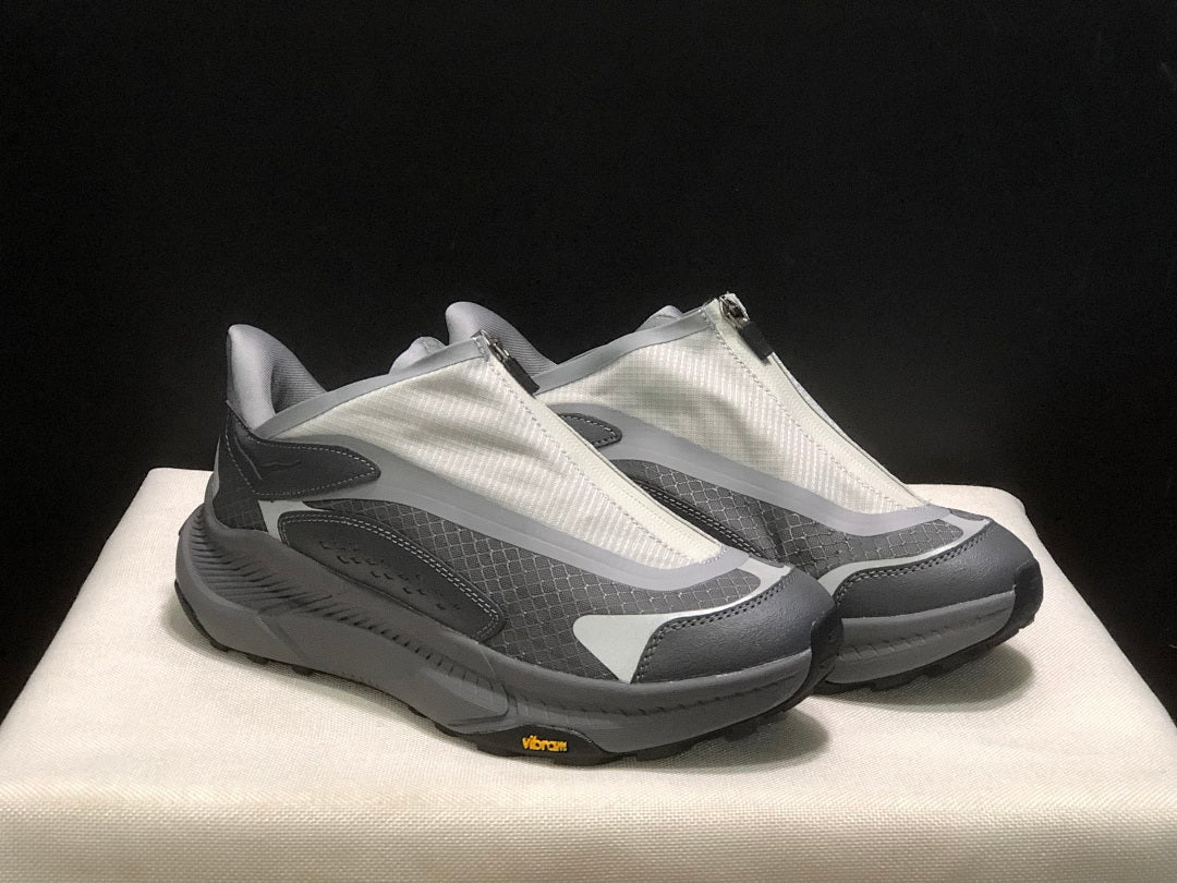 Gray HOKA Project Transport Zip-Closure Sneakers - product image from the listing.