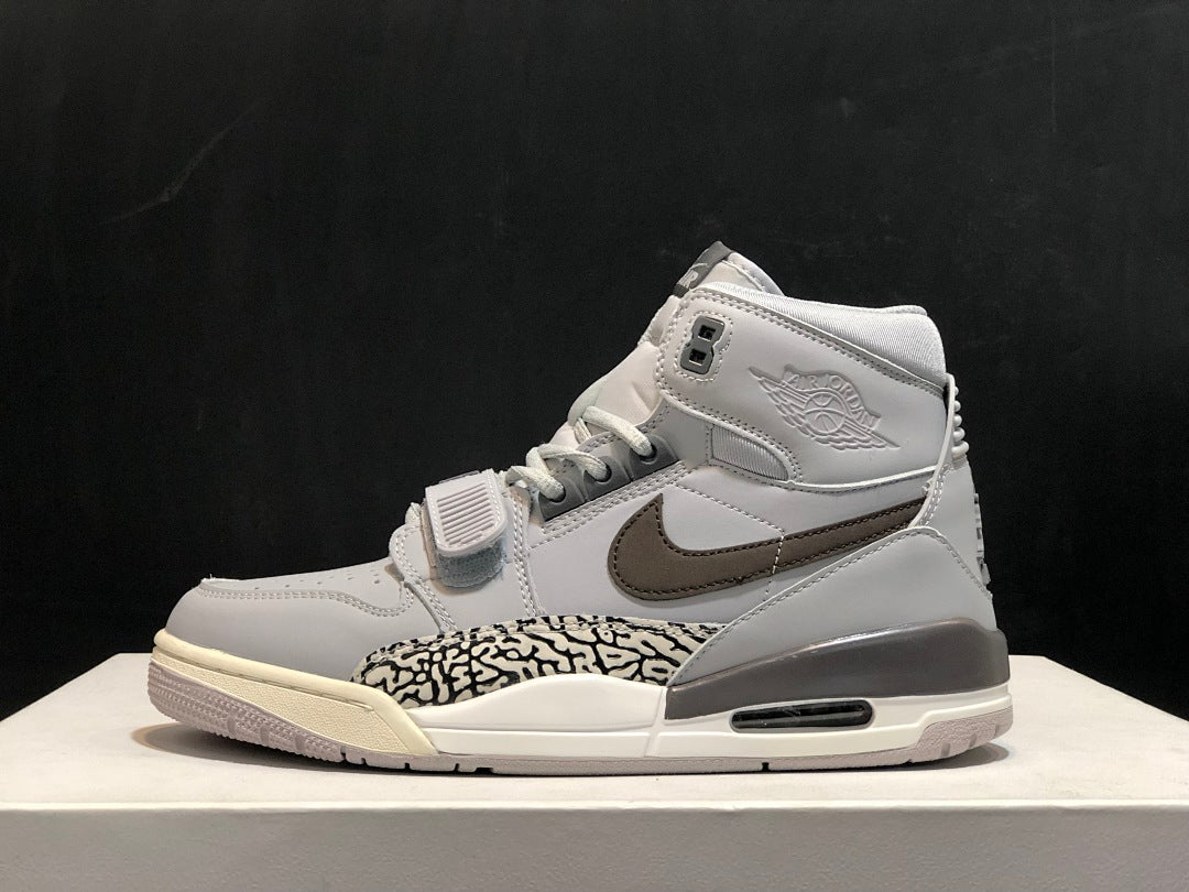 Men's Air Jordan Legacy 312 Grey Cement Basketball Shoes AV3922-002 - product image from the listing.