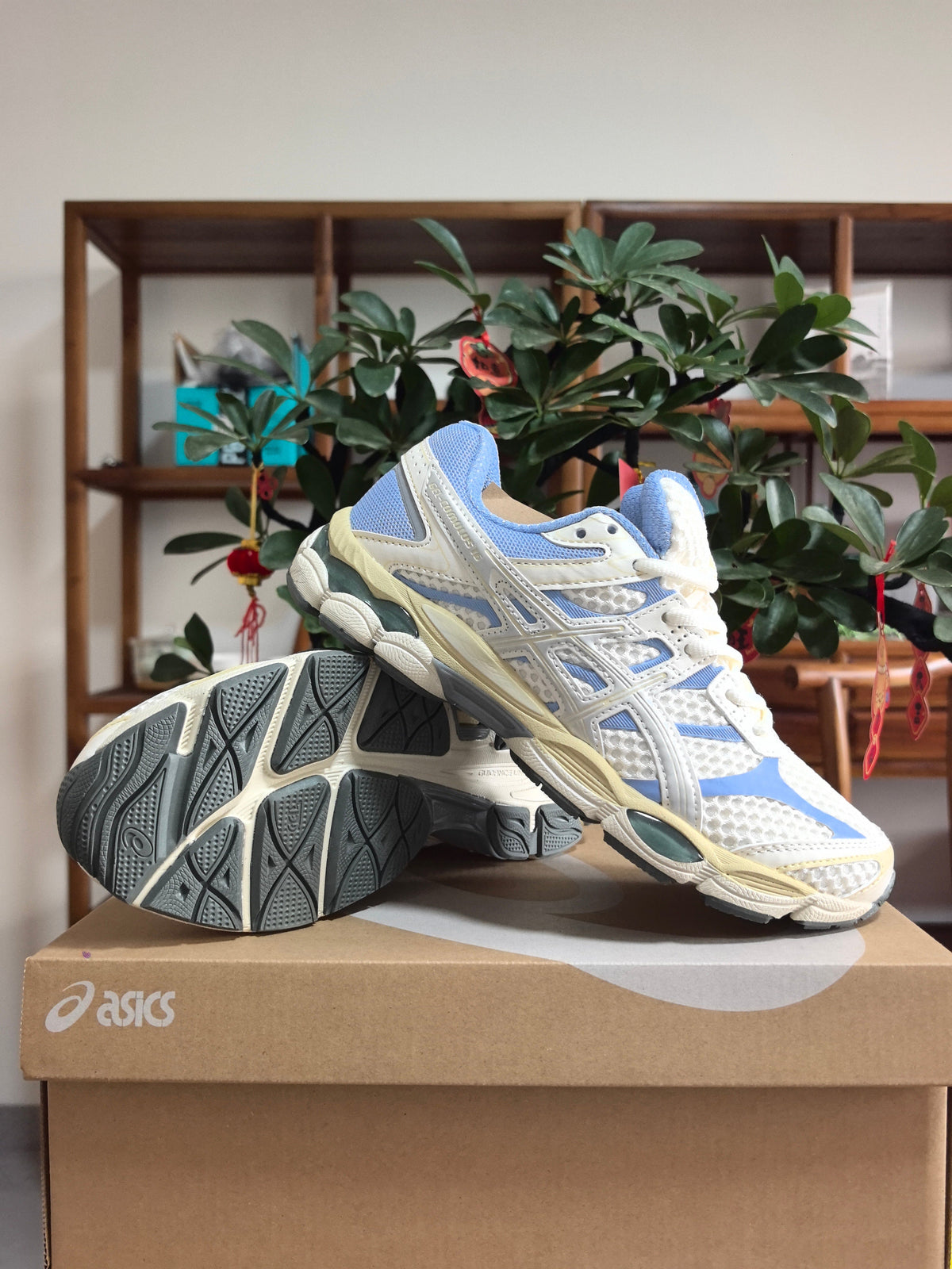 White and Blue ASICS Gel-NYC Sneakers - product image from the listing.
