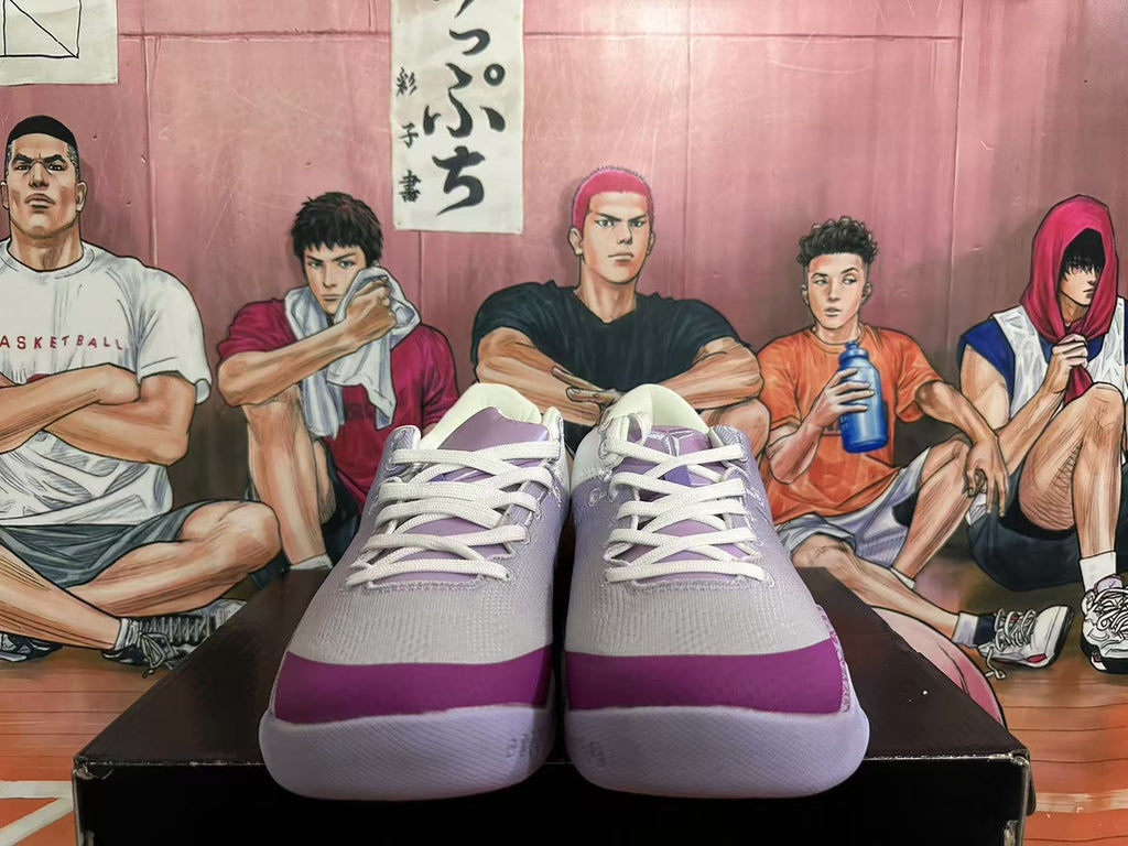 Nike Basketball Shoes in White Purple Red - product image from the listing.