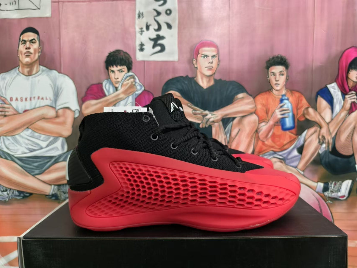 Adidas Basketball Shoes, Black and Red High-Cut - product image from the listing.