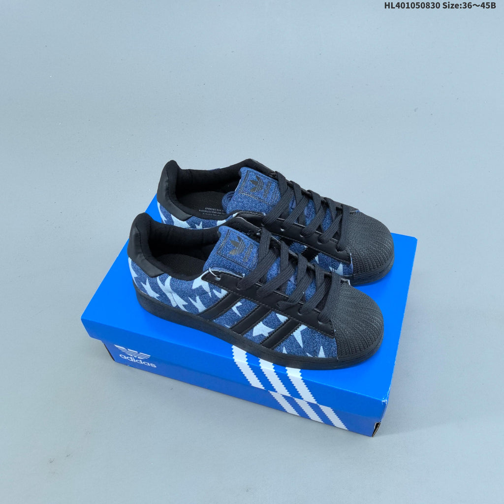 Adidas Originals Superstar Low-Cut Sneakers, Black Graphic - product image from the listing.