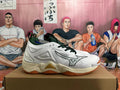 Mizuno Wave Momentum 3 Volleyball Shoes, in White and Green - product image from the listing.