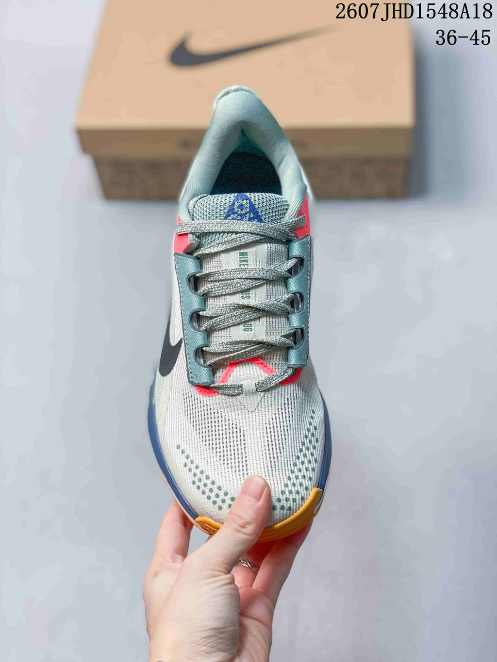 Nike ReactX Pegasus ACG Trail 6 Trail Sneakers in Gray Blue - product image from the listing.