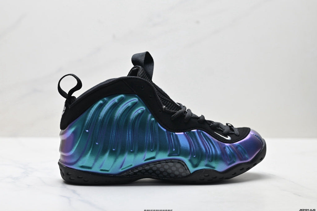 Nike Air Foamposite One Penny Hardaway Sneakers in Black Blue Purple - product image from the listing.