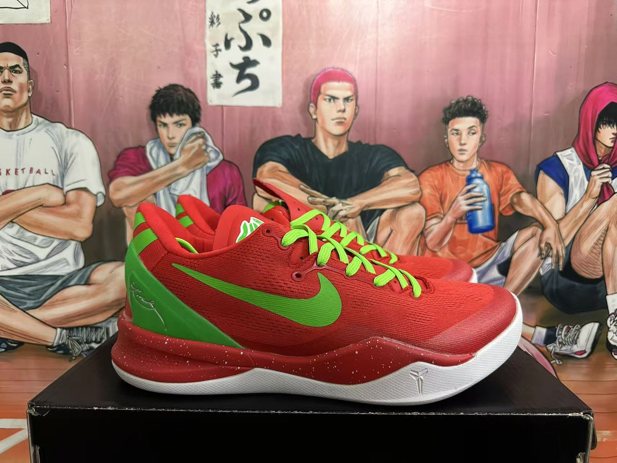 Nike Kobe Basketball Shoes in Red Green - product image from the listing.
