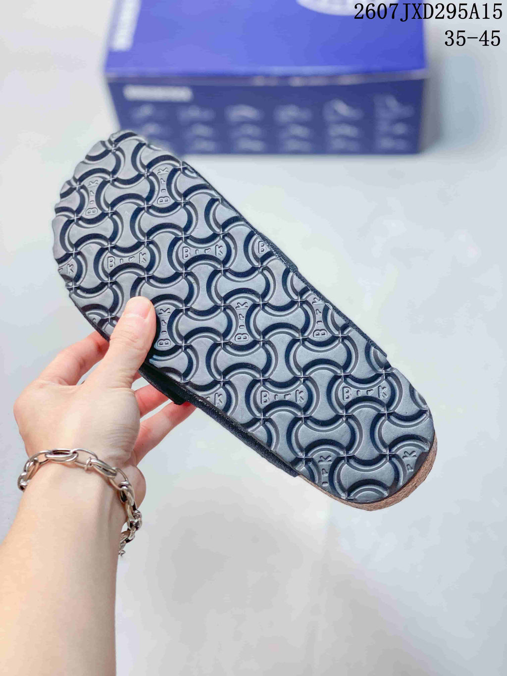 Birkenstock Suede Buckle Sandal in Dark Blue 2607JXD295A15 - product image from the listing.