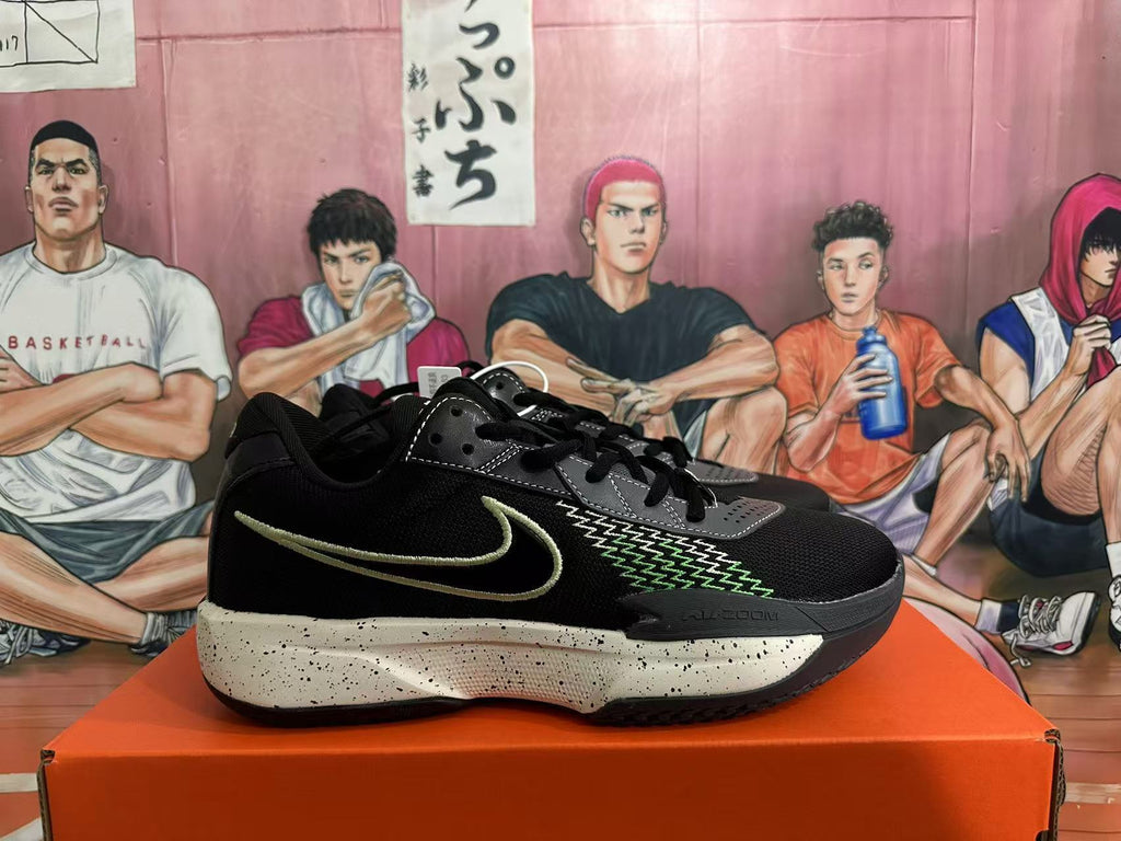 Nike Basketball Shoes in Black and Green - product image from the listing.