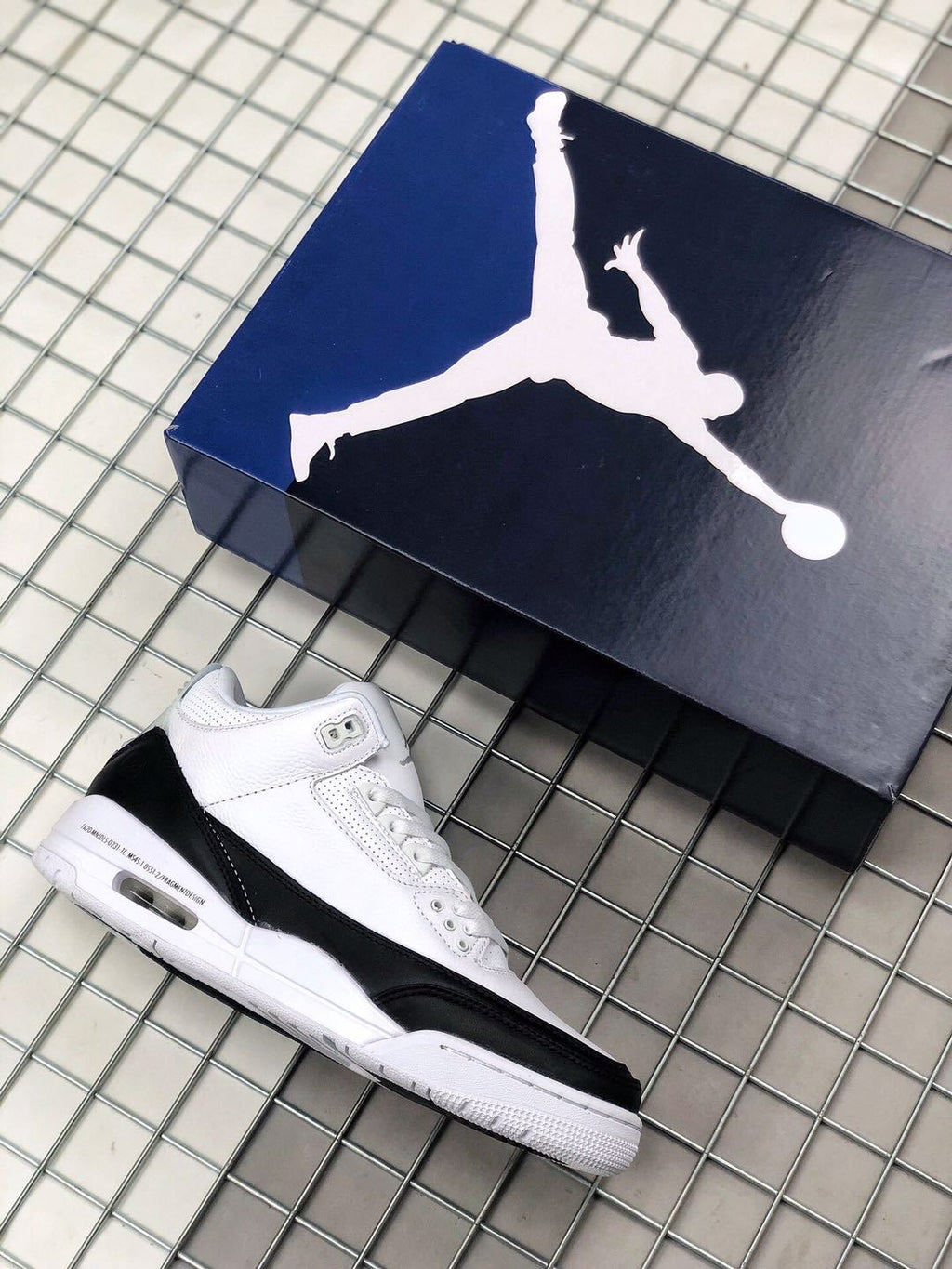 Fragment x Air Jordan 3 Sneakers in White Black - product image from the listing.