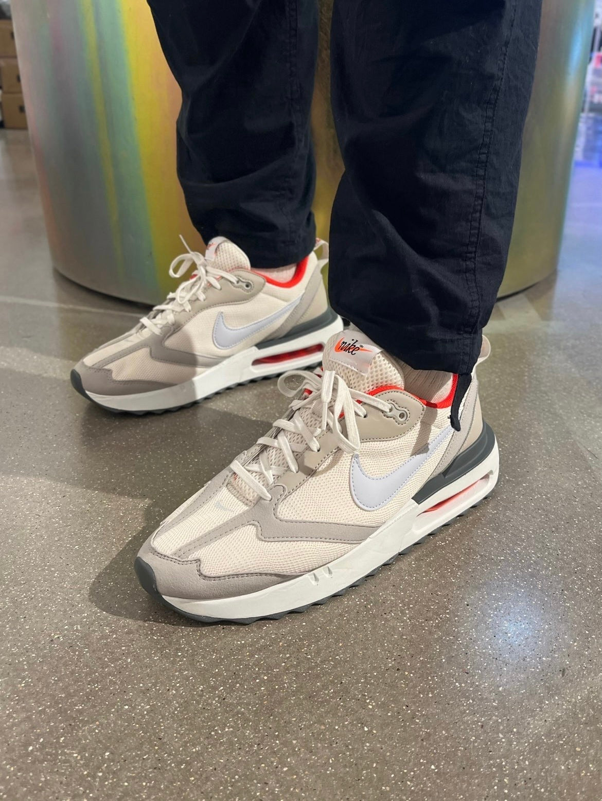 Nike Air Max Dawn Sneakers in Grey White Red DQ3991-003 - product image from the listing.