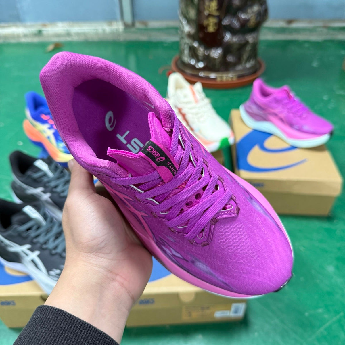ASICS FF Leap Running Shoes in Pink Purple 1013A188-002 - product image from the listing.