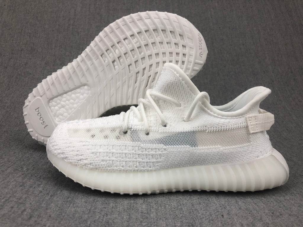 White Yeezy 350 V2 Kids Sneakers - product image from the listing.