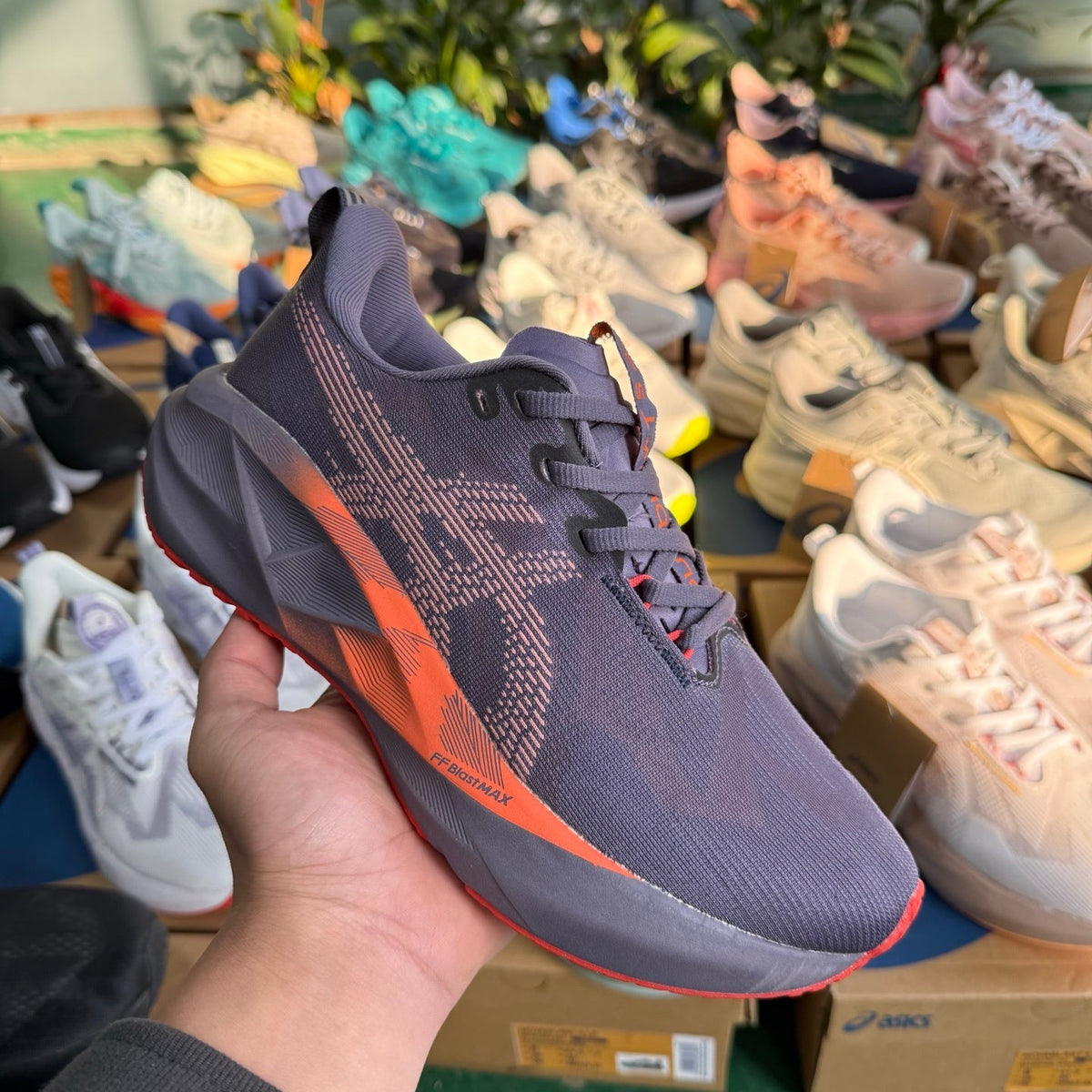 ASICS NOVABLAST 5 L.E. Running Shoes, in Gray Purple - product image from the listing.