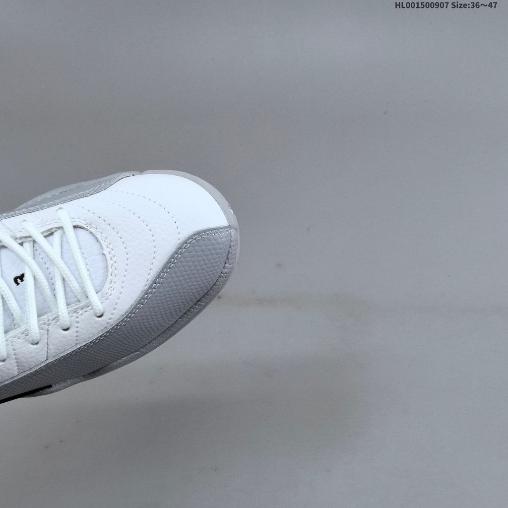 Air Jordan 12 Retro High Barons White Grey Sneakers - product image from the listing.
