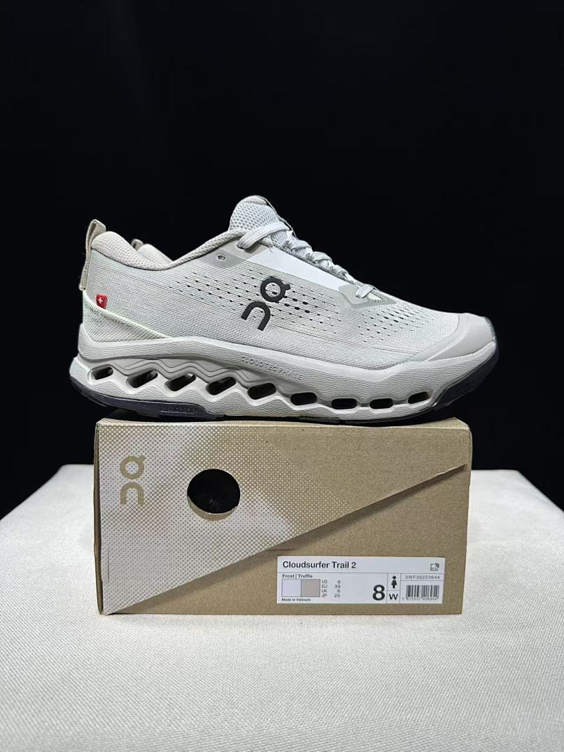 Gray and White On Cloudsurfer Trail 2 Shoes - product image from the listing.