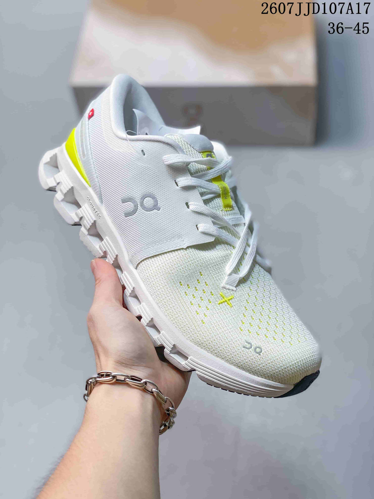 On Running Cloud X 4 AD Sneakers in White Lime 2607JJD107A17 - product image from the listing.
