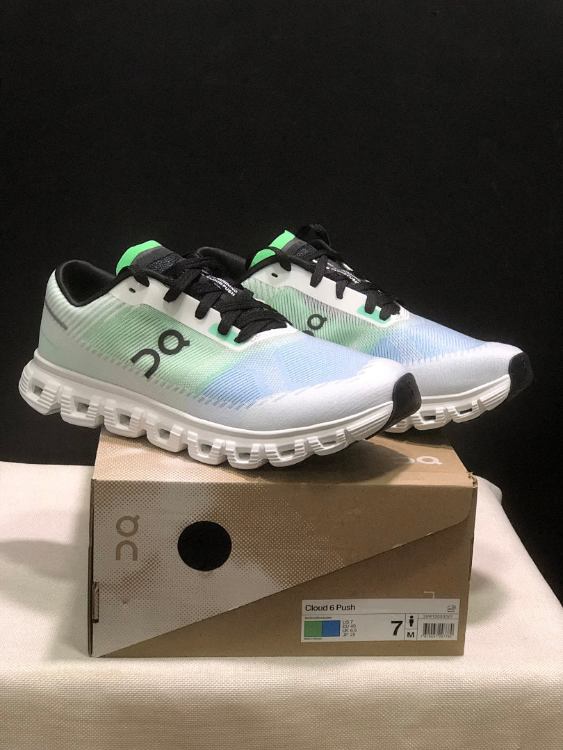 On Cloud 6 Push Sneakers in Green, in Blue and Black - product image from the listing.