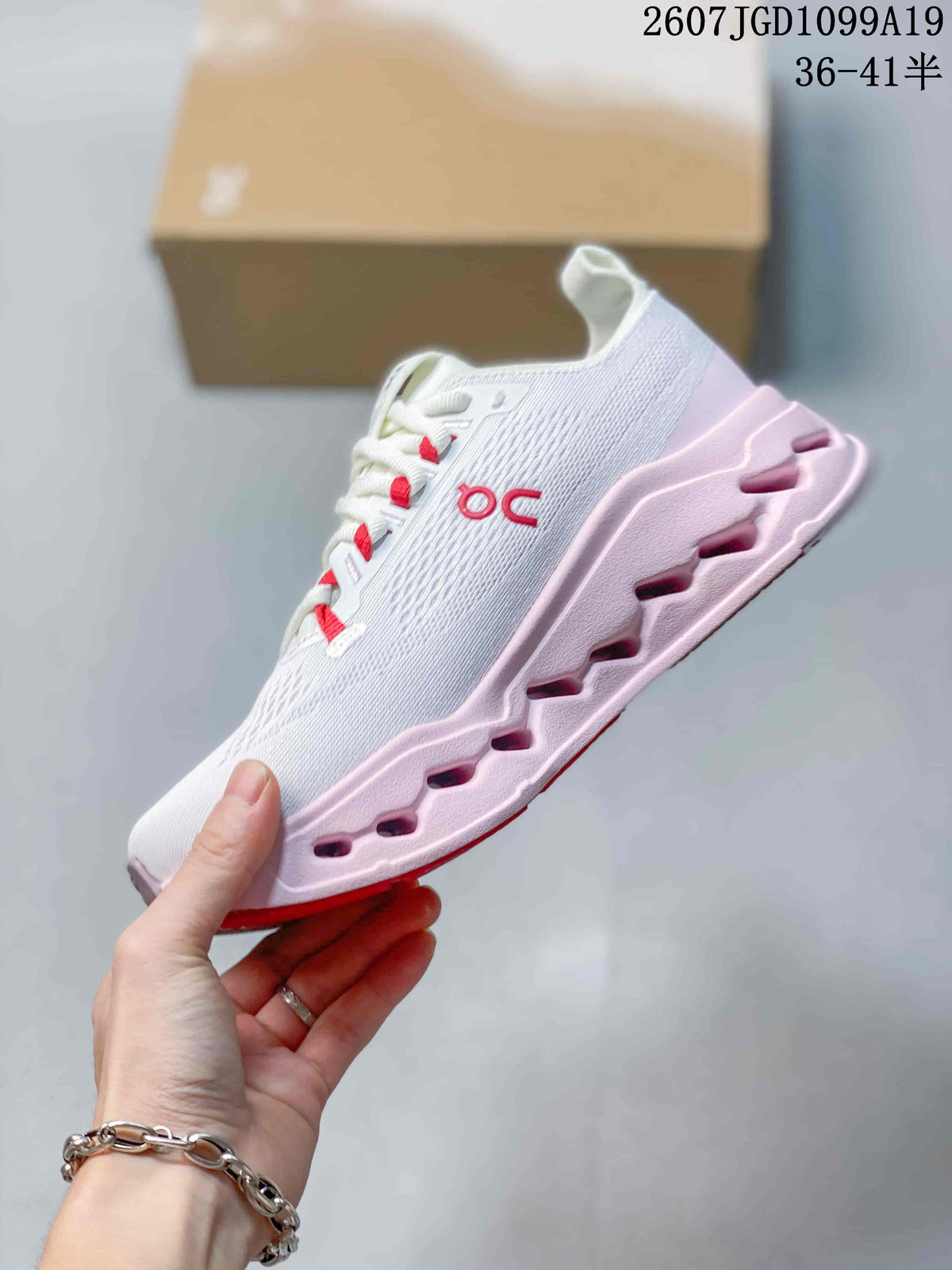 On Cloudtilt Sneakers in White Pink Red 2607JGD1099A19 - product image from the listing.