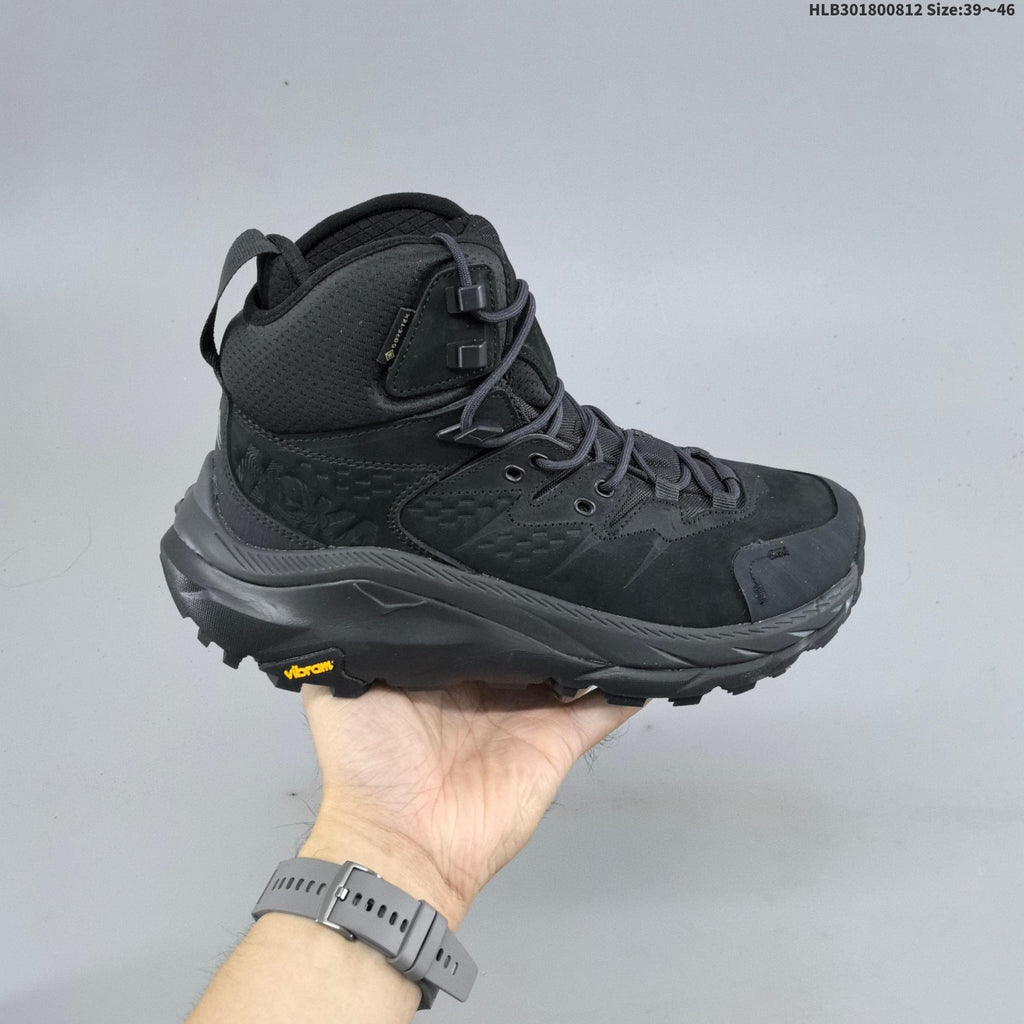 HOKA Kaha 2 GTX Mid Hiking Shoes in Black - product image from the listing.