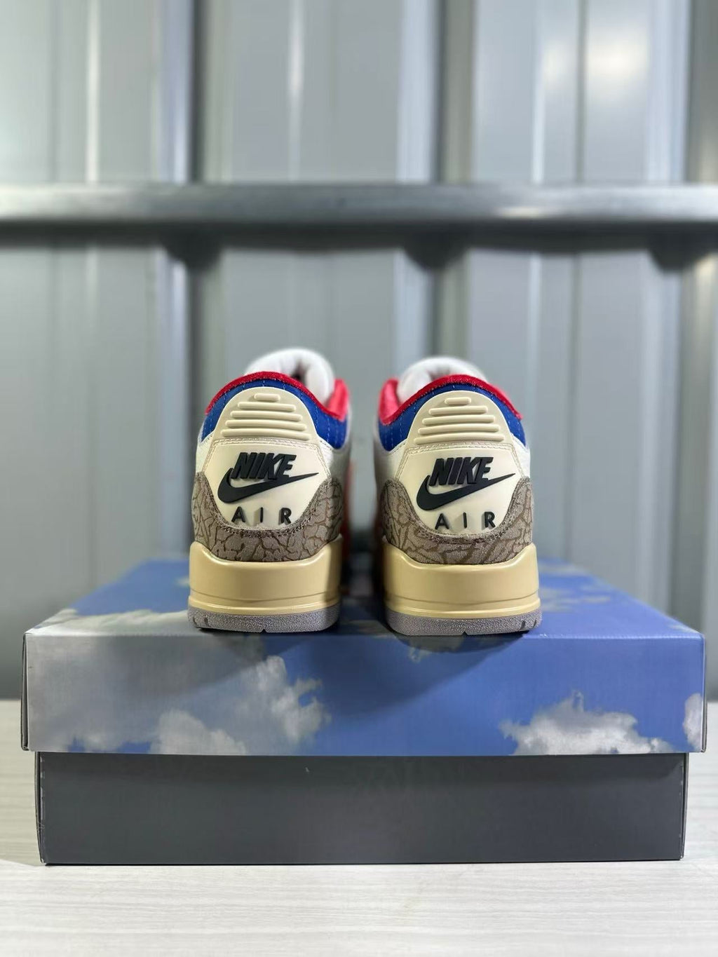 Air Jordan 3 Retro White Sport Royal Sneakers - product image from the listing.