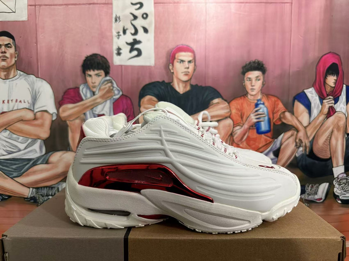 White and Red Sculpted Trainers - product image from the listing.