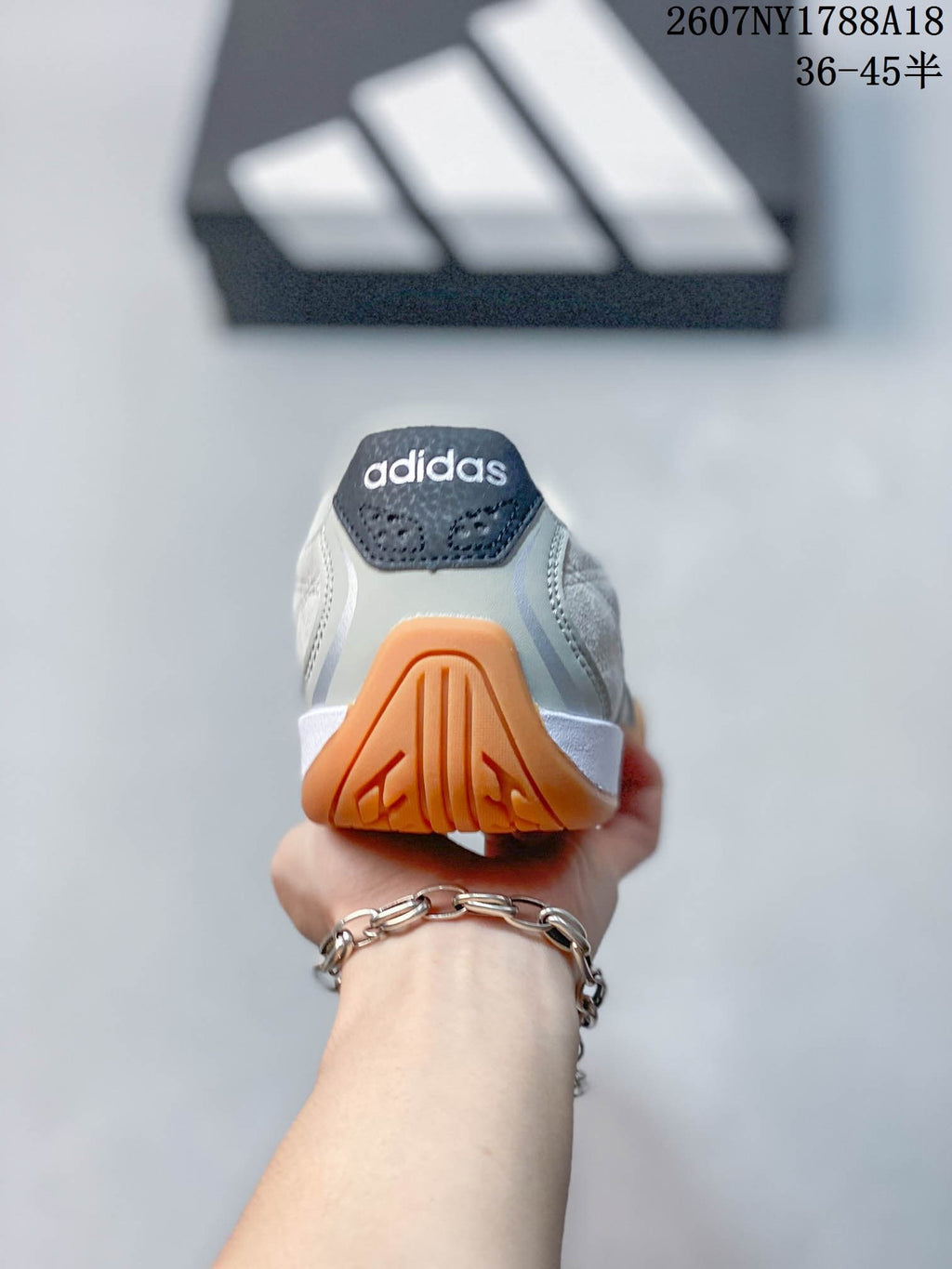 adidas Adipista Trainers in White Navy Gum EG8662 - product image from the listing.