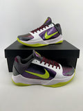 Nike Kobe 5 Protro Basketball Shoes in White Purple Volt CD4991-100 - product image from the listing.