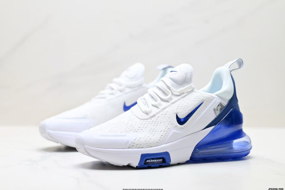 Nike Air Max 270 React Sneakers in White and Blue JFD268-FDK - product image from the listing.