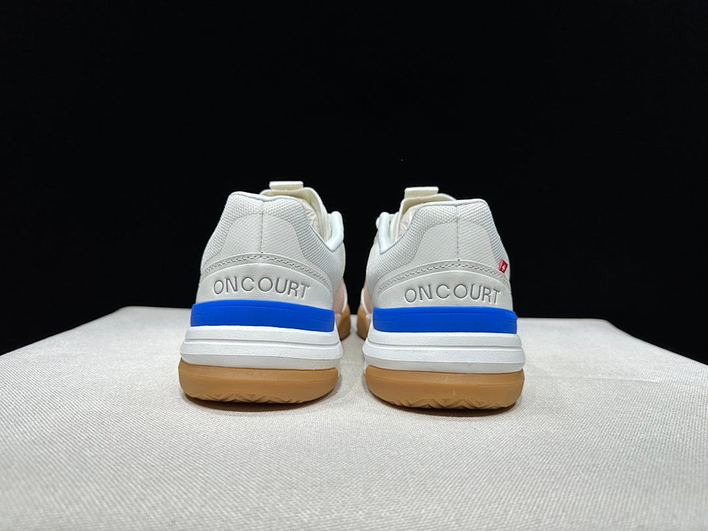 On The Roger Advantage Pro Tennis Shoes, in White Blue Pink - product image from the listing.