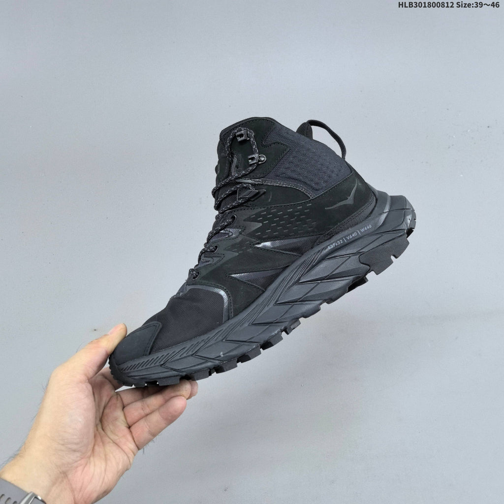 HOKA Kaha 2 GTX Mid Hiking Shoes in Black - product image from the listing.