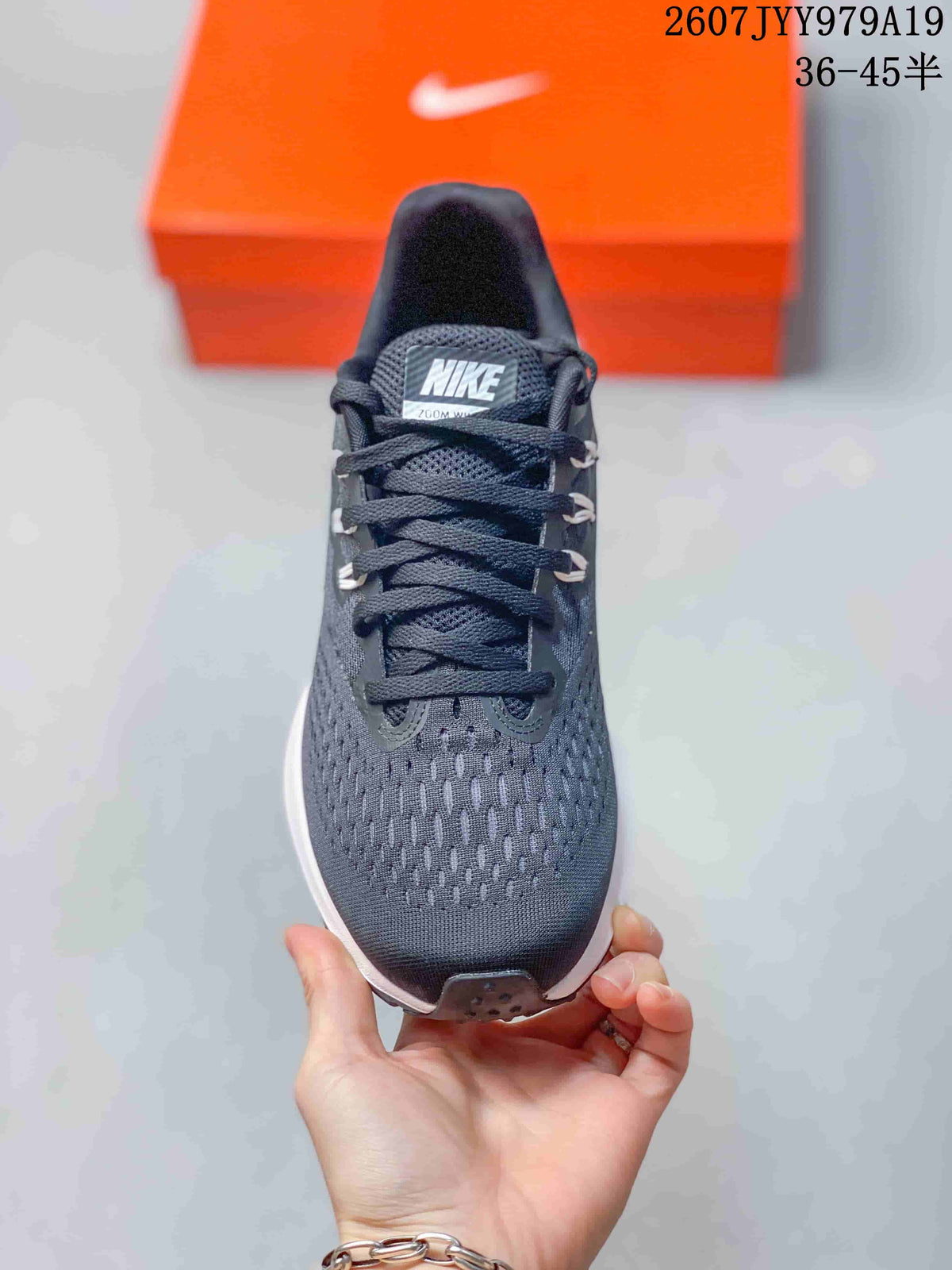 Nike Air Zoom Winflo 5 Running Sneakers in Dark Gray White - product image from the listing.