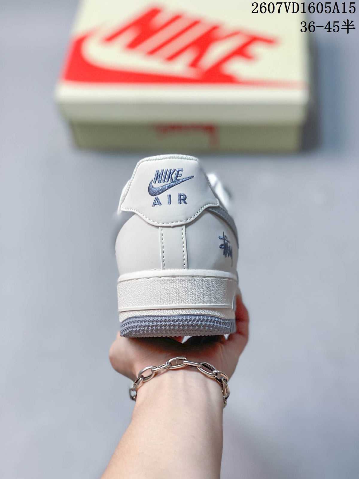 Nike Air Force 1 Grey White Patterned Trainers 2607VD1605A15 - product image from the listing.