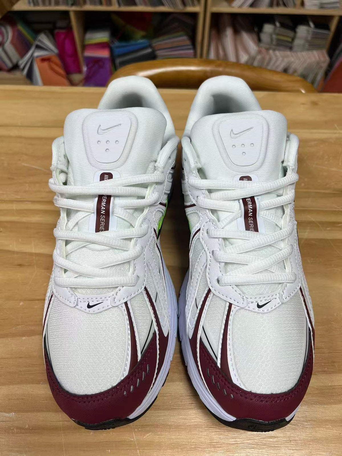 Nike P-9000 Sneakers in White Burgundy Volt IZ4751-204 - product image from the listing.