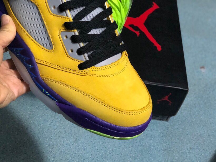 Jordan 5 30th Anniversary Sneakers, Yellow/Purple & in Red - product image from the listing.