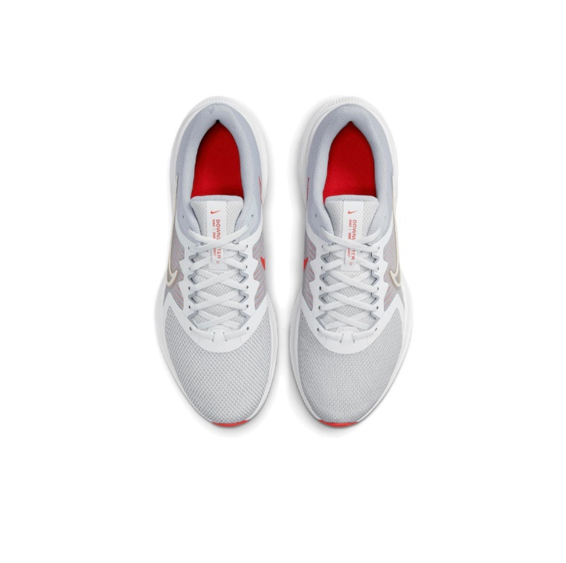 Nike Downshifter 11 Running Shoes in White Red CW3411-004 - product image from the listing.