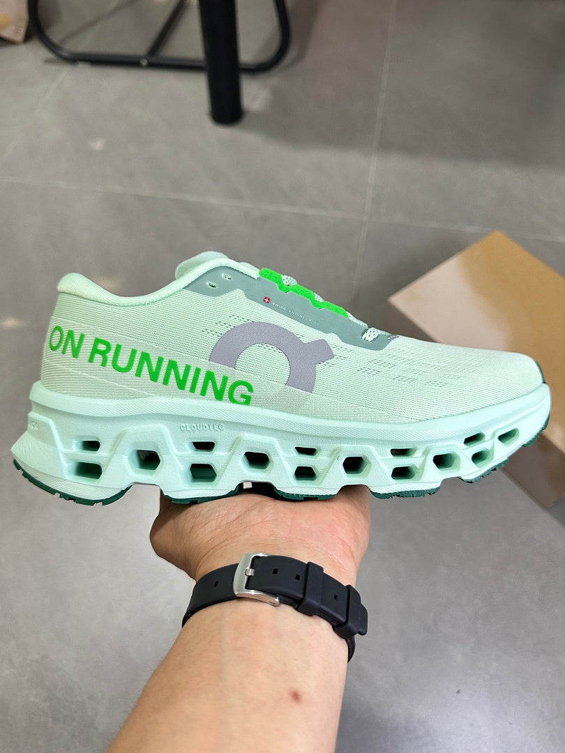 On Cloudmonster 2 Running Shoes in Mint Green - product image from the listing.