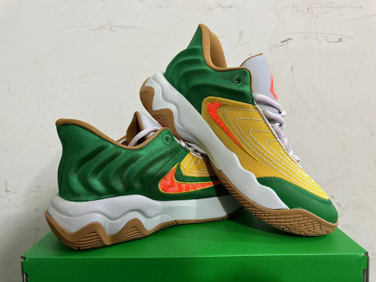 Nike Basketball Shoes in Green, in Yellow and Gum - product image from the listing.